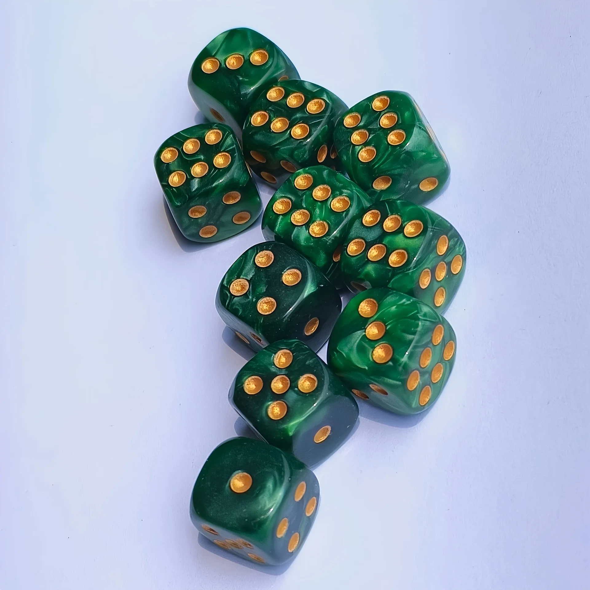 Board Game Dnd - 10Pcs 12mm Pearl Swirl D6 Dice,