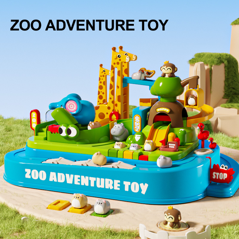 Board Game Race Track - Racing Rail Car Zoo Adventure Track