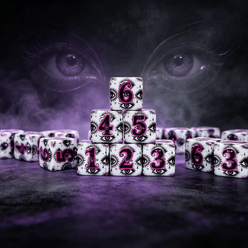 Board Game Dnd - 12Pcs 16MM D6 Acrylic Printed Dice