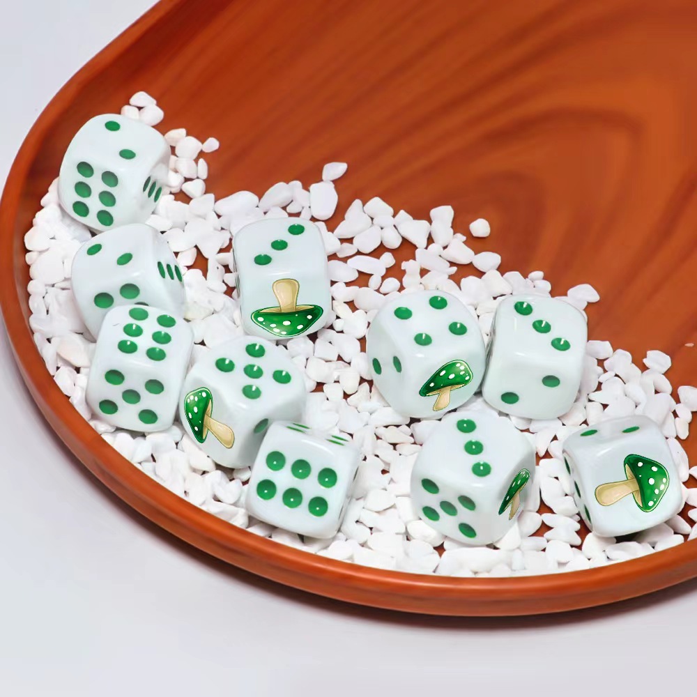 6Pcs Cute Green Mushroom D6 Di - Board Game Dnd 评论和价格