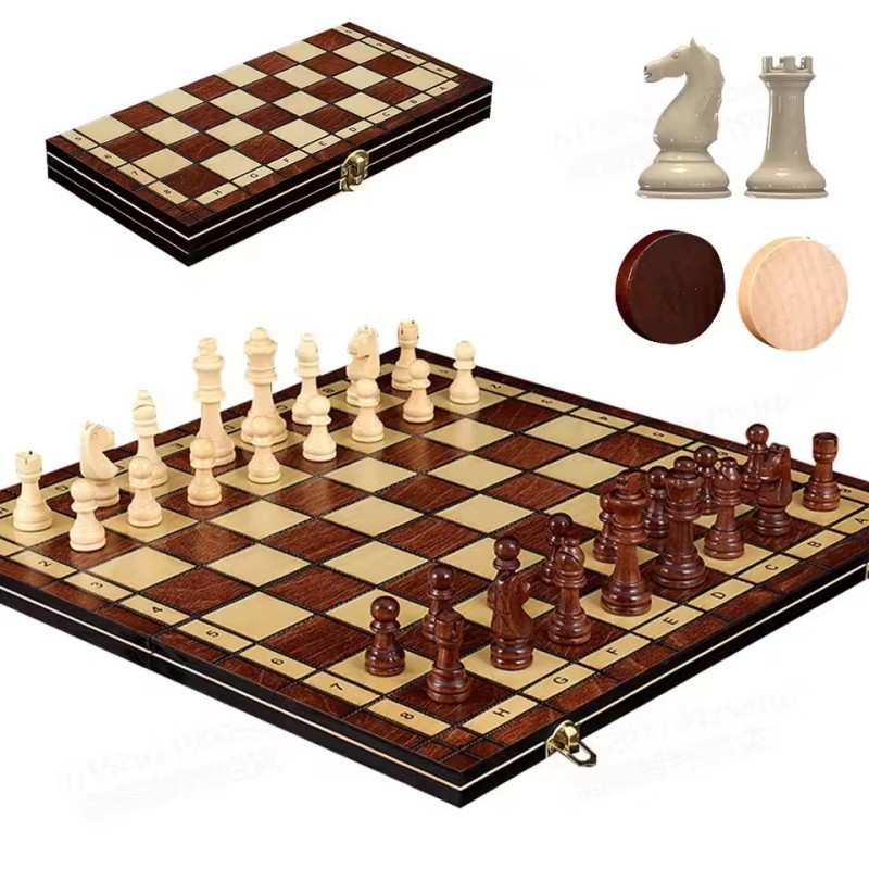 3 in 1 Wooden Chess Set Portab - Board Game Yearbook 评论和价格