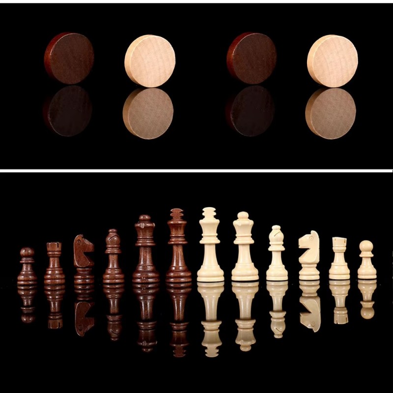 3 in 1 Wooden Chess Set Portab - Board Game Yearbook 评论和价格