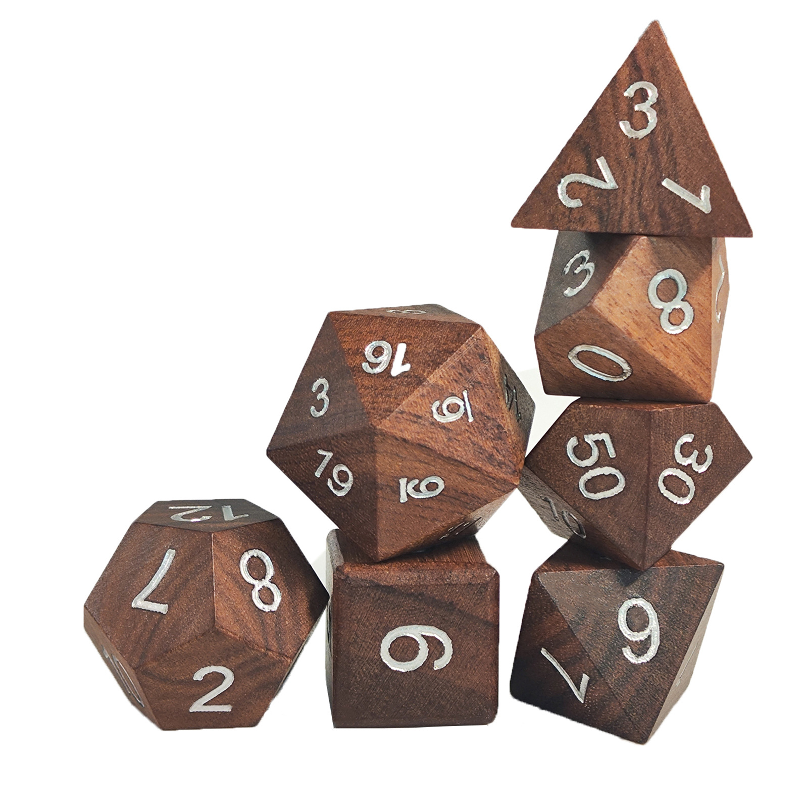 Wooden Dice Set for DND RPG Ga - Board Game Dungeons And Dragons 评论和价格