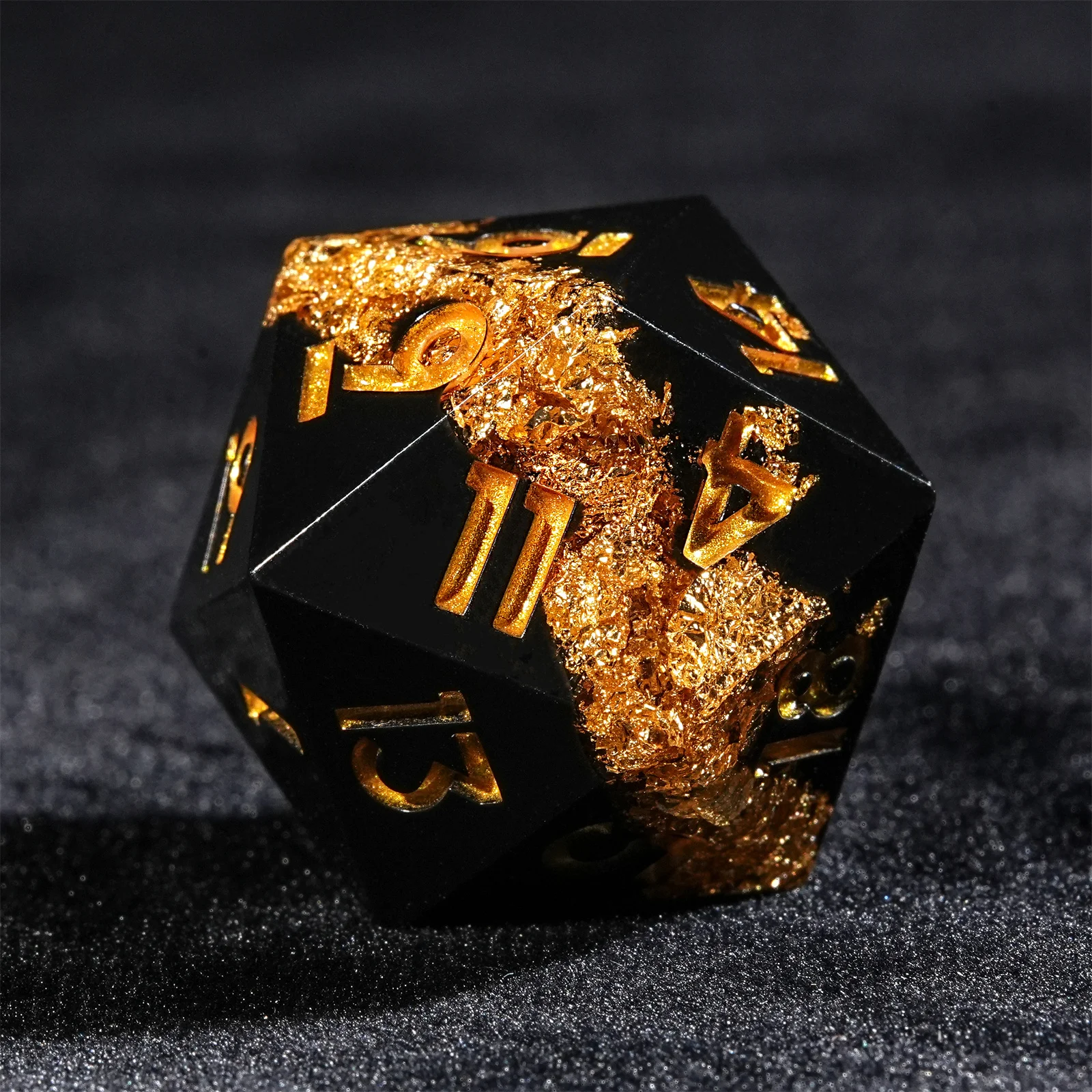 7pcs DND Dice Resin Black Gold - Board Game Dungeons And Dragons 评论和价格