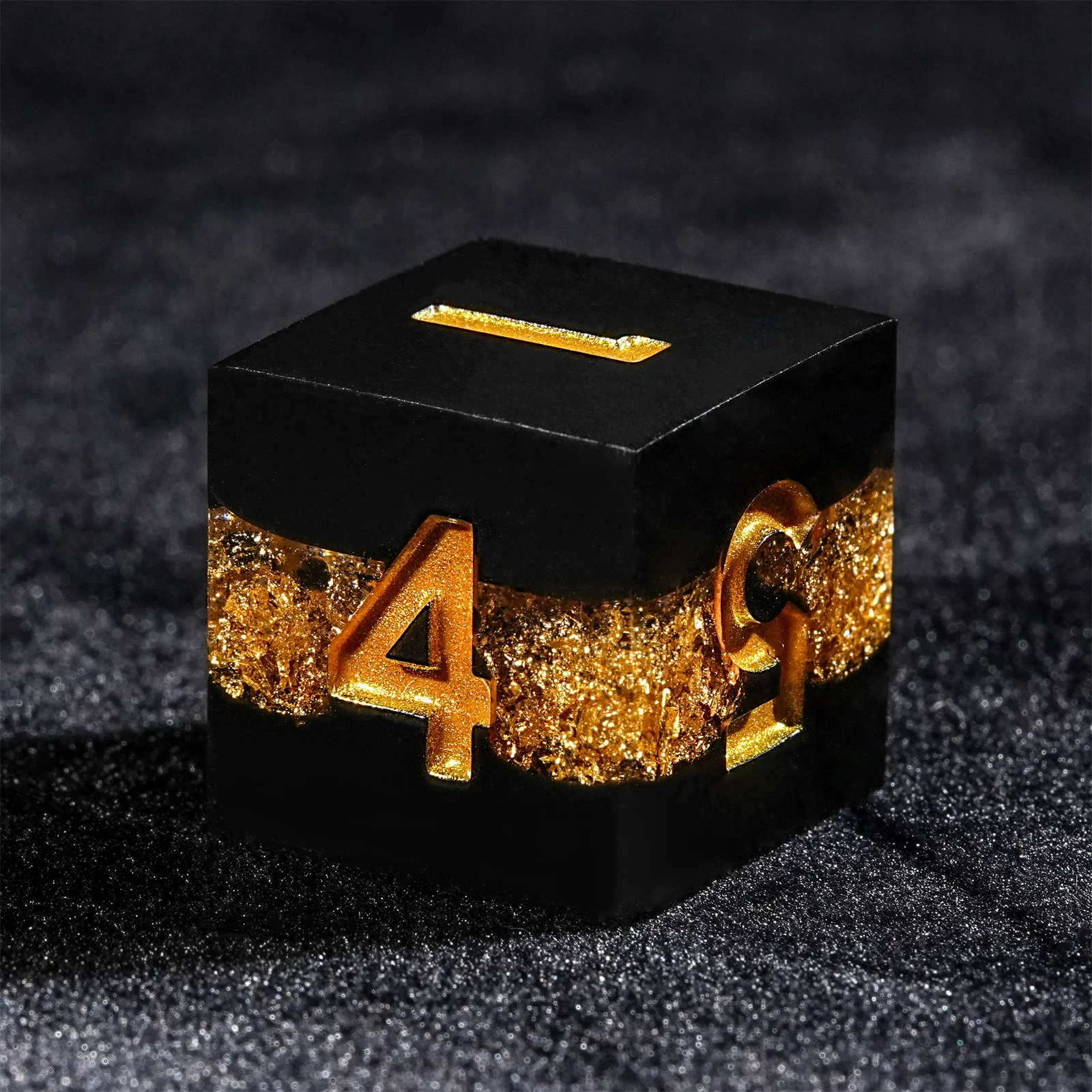7pcs DND Dice Resin Black Gold - Board Game Dungeons And Dragons 评论和价格