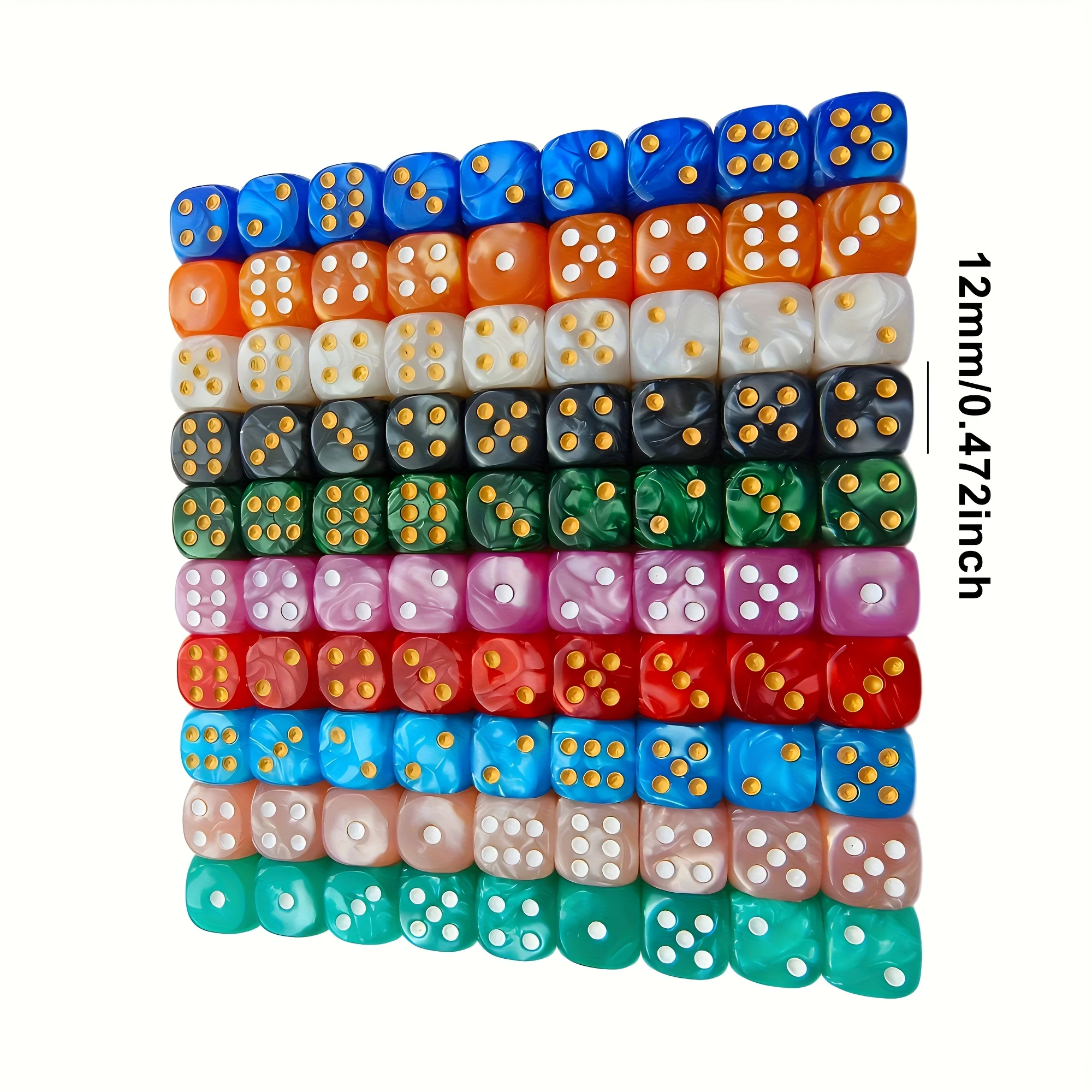 10Pcs 12mm Pearl Swirl D6 Dice - Board Game Dnd 评论和价格