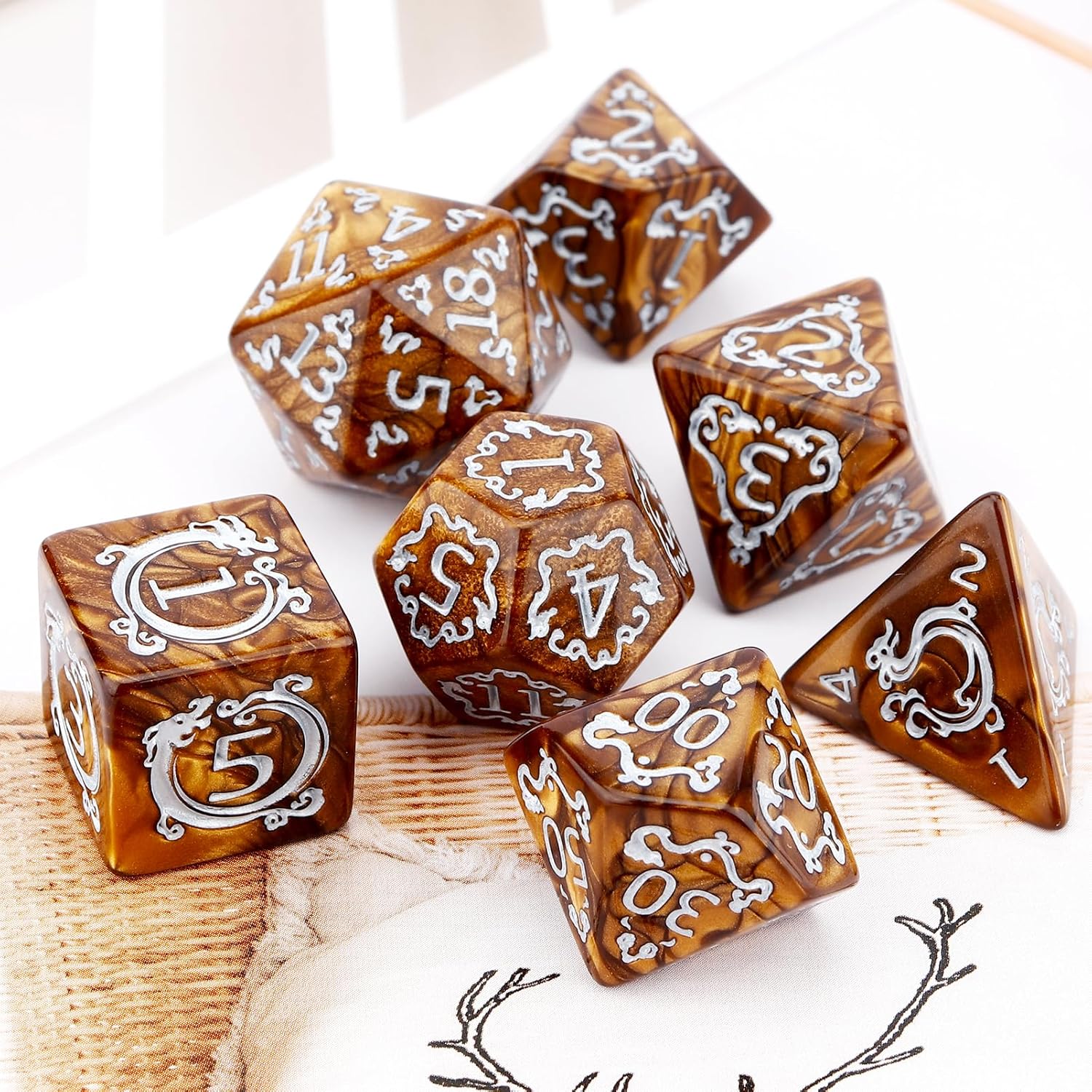 7Pcs Set DND Dice Dragon Patte - Board Game Dungeons And Dragons 评论和价格