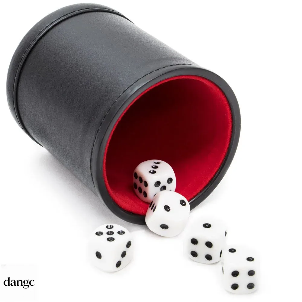 Leather Dice Cup With Lid Gree - Board Game Yahtzee 评论和价格