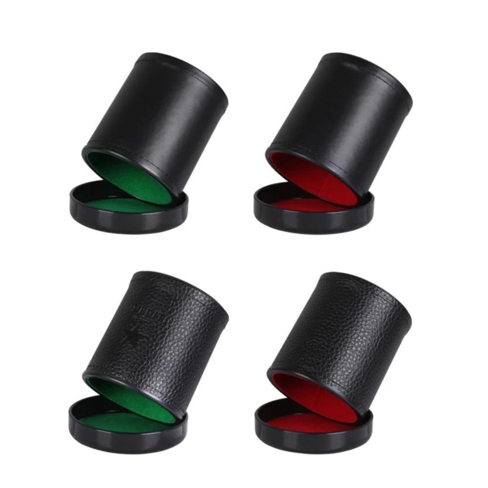Leather Dice Cup with Lid Gree - Board Game Yahtzee 评论和价格