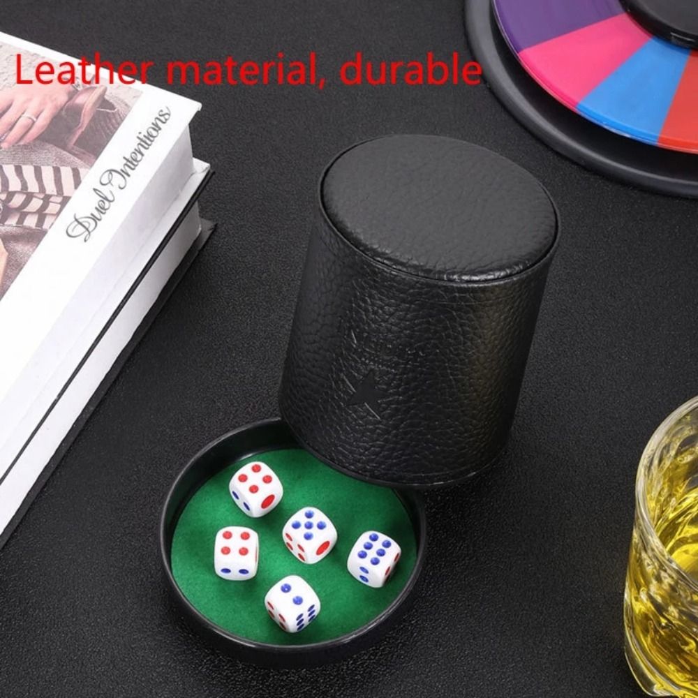 Leather Dice Cup with Lid Gree - Board Game Yahtzee 评论和价格
