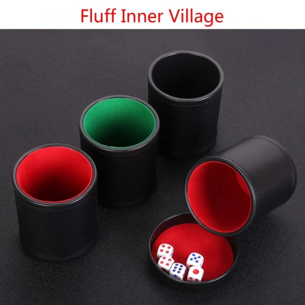Leather Dice Cup with Lid Gree - Board Game Yahtzee 评论和价格