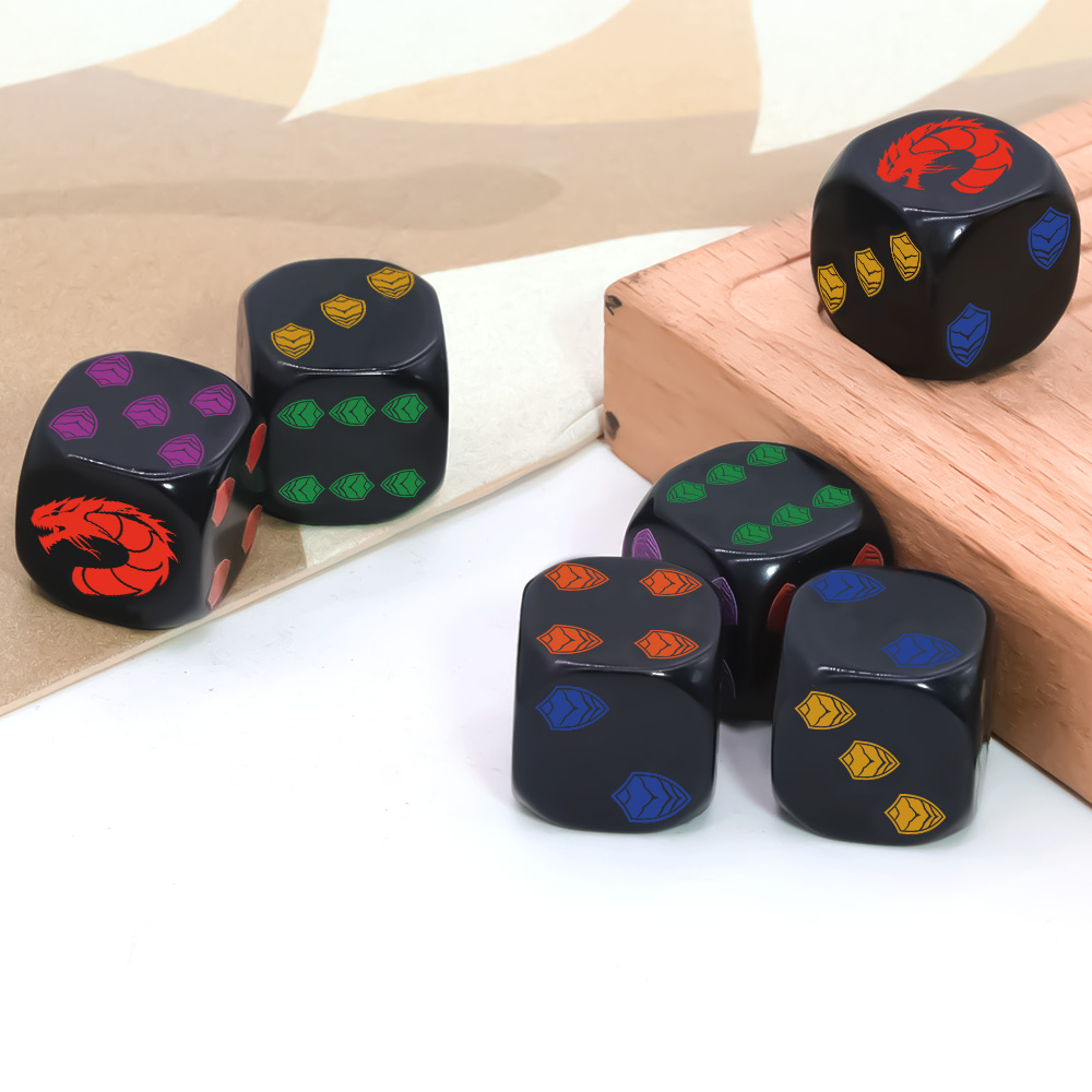 6Pcs Dragon Shield Crest Polyh - Board Game Night 评论和价格