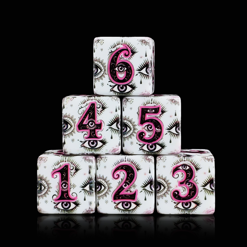12Pcs 16MM D6 Acrylic Printed  - Board Game Dnd 评论和价格