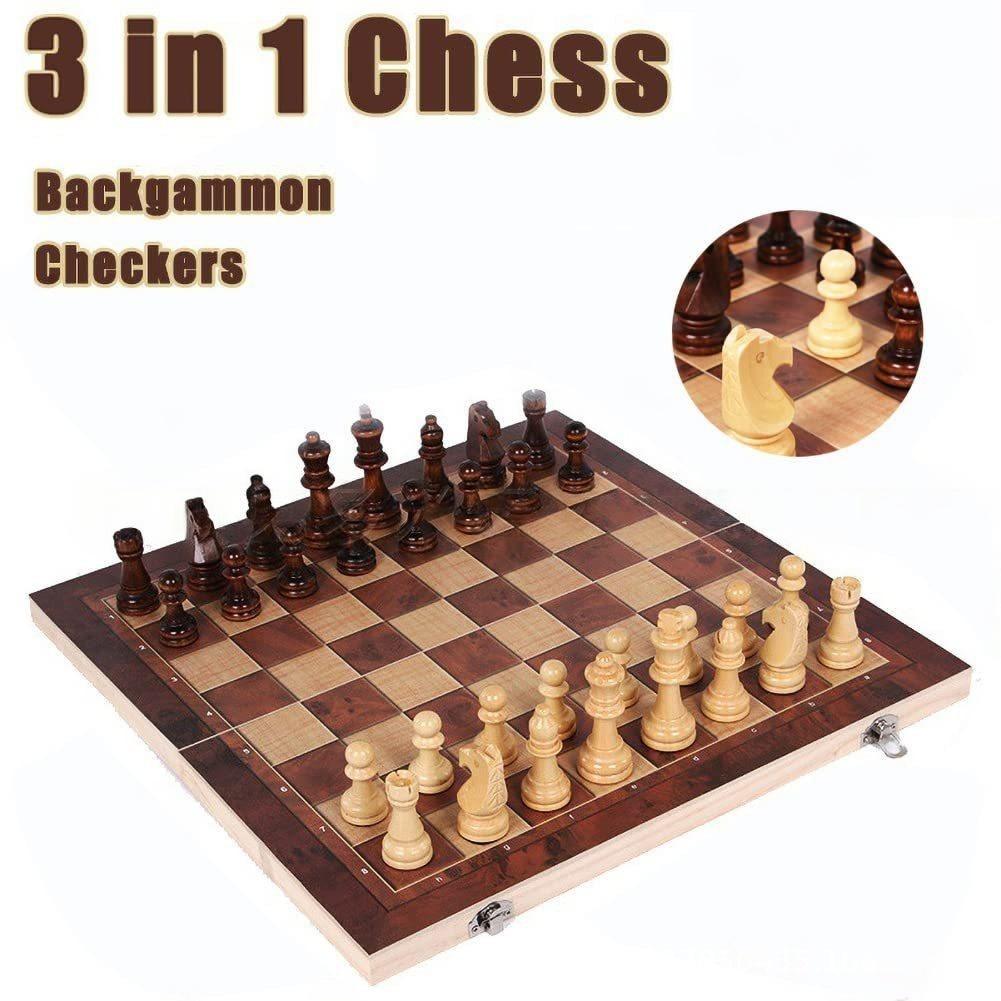 3 in 1 Wooden Chess Backgammon - Board Game Yearbook 评论和价格