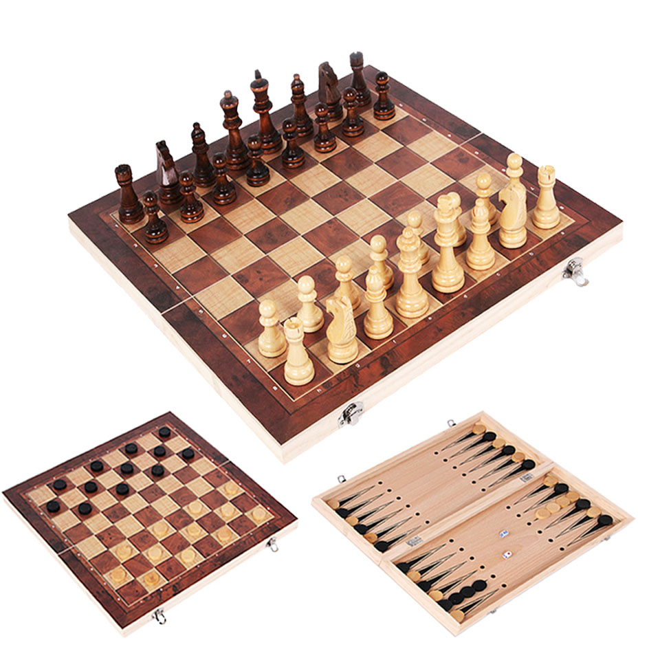 3 in 1 Wooden Chess Backgammon - Board Game Yearbook 评论和价格