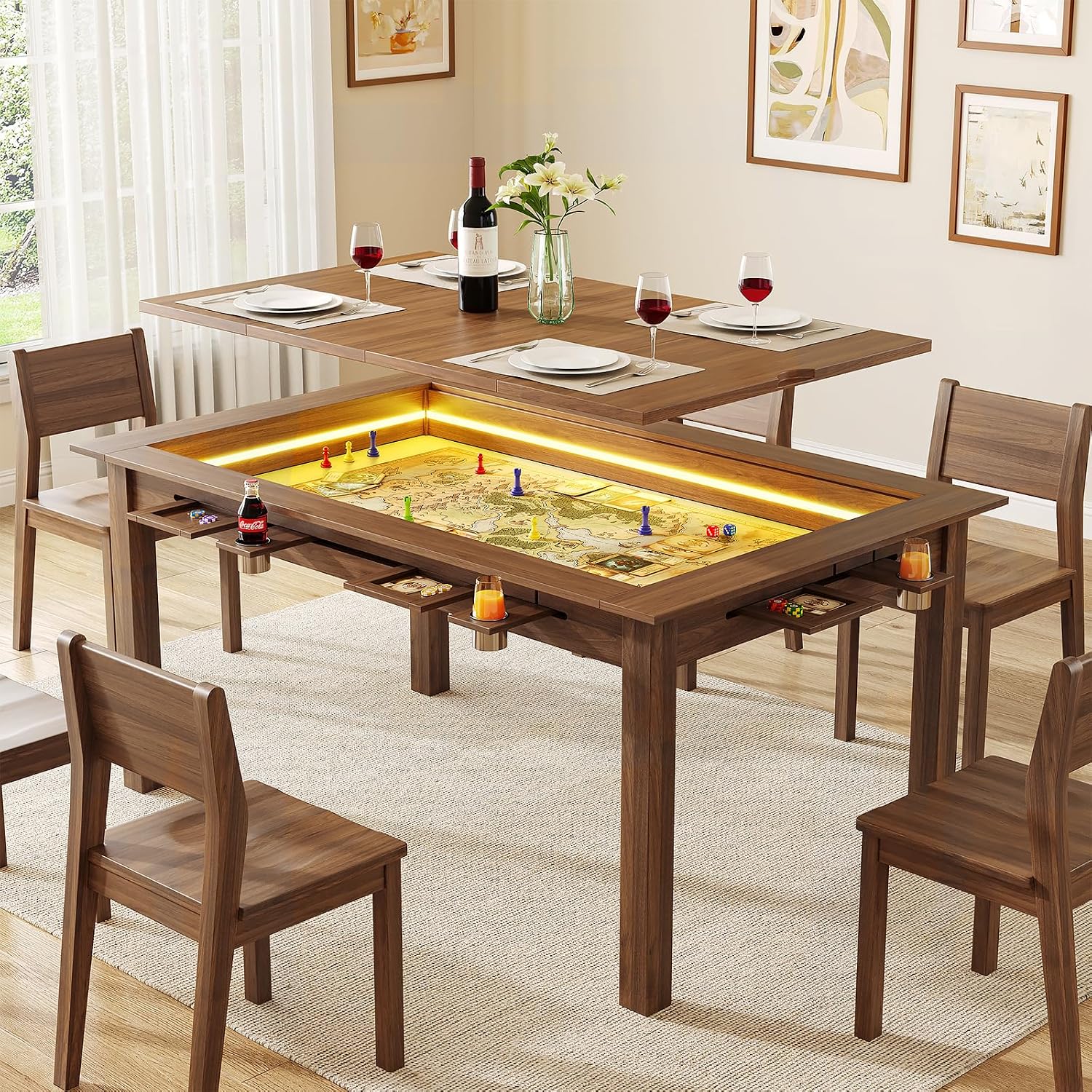 Walnut Board Game Table RGB LE - Board Game Yahtzee 评论和价格