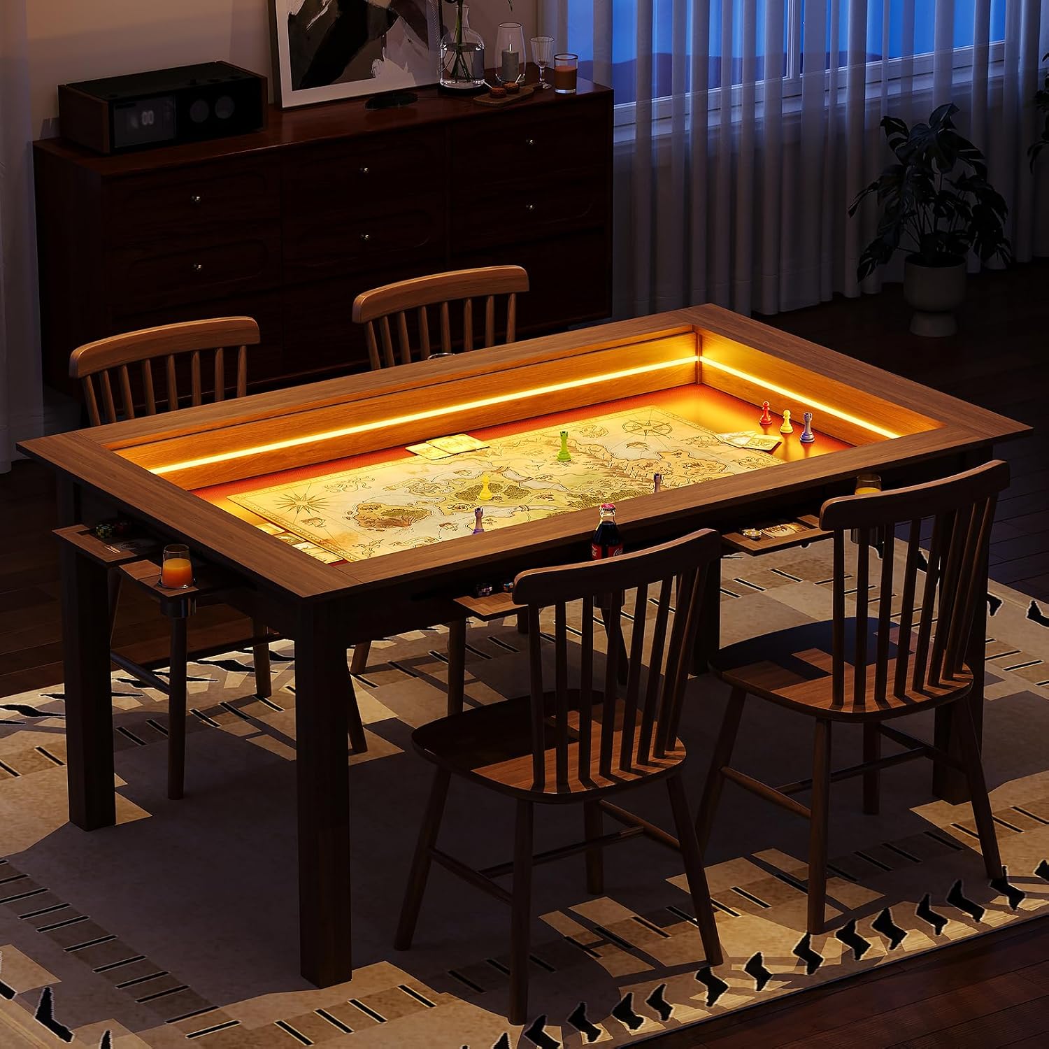 Walnut Board Game Table RGB LE - Board Game Yahtzee 评论和价格