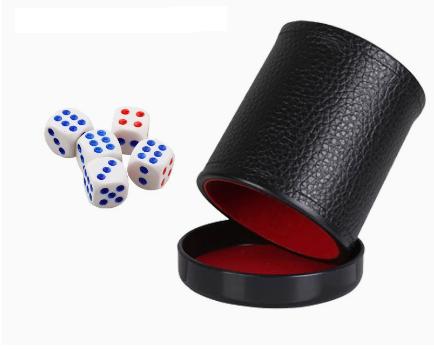 Leather Dice Cup with Lid Gree - Board Game Yahtzee 评论和价格