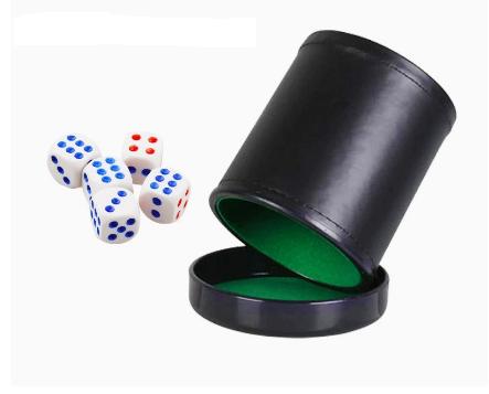 Leather Dice Cup with Lid Gree - Board Game Yahtzee 评论和价格