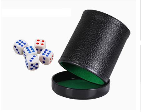 Leather Dice Cup with Lid Gree - Board Game Yahtzee 评论和价格