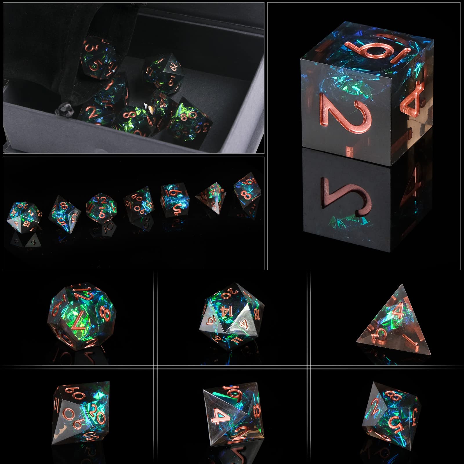 Resin Sharp Edge DND Dice Set  - Board Game Dungeons And Dragons 评论和价格