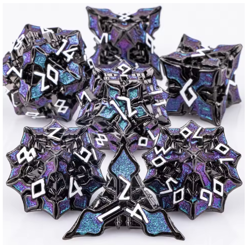 7pcs DND Metal Dice Set MTR Po - Board Game Dungeons And Dragons 评论和价格