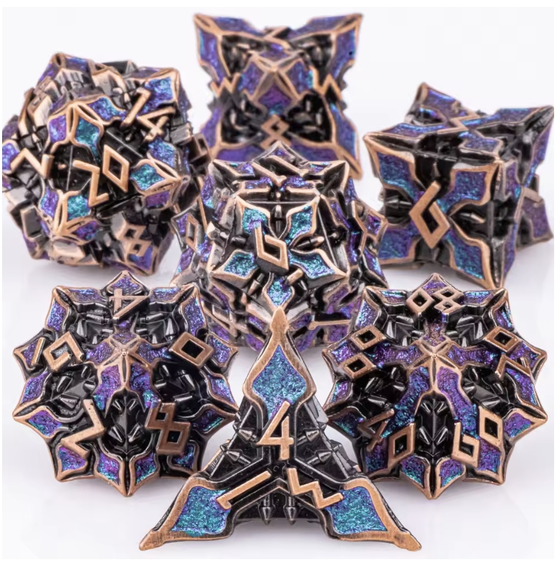 7pcs DND Metal Dice Set MTR Po - Board Game Dungeons And Dragons 评论和价格
