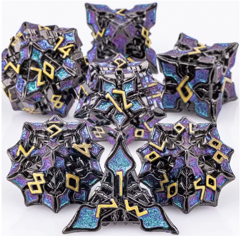 7pcs DND Metal Dice Set MTR Po - Board Game Dungeons And Dragons 评论和价格
