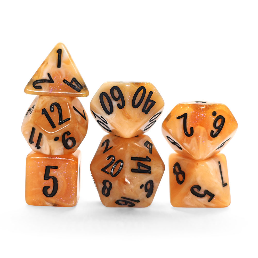 7Pcs Caramel Cream Swirl Glitt - Board Game Dnd 评论和价格