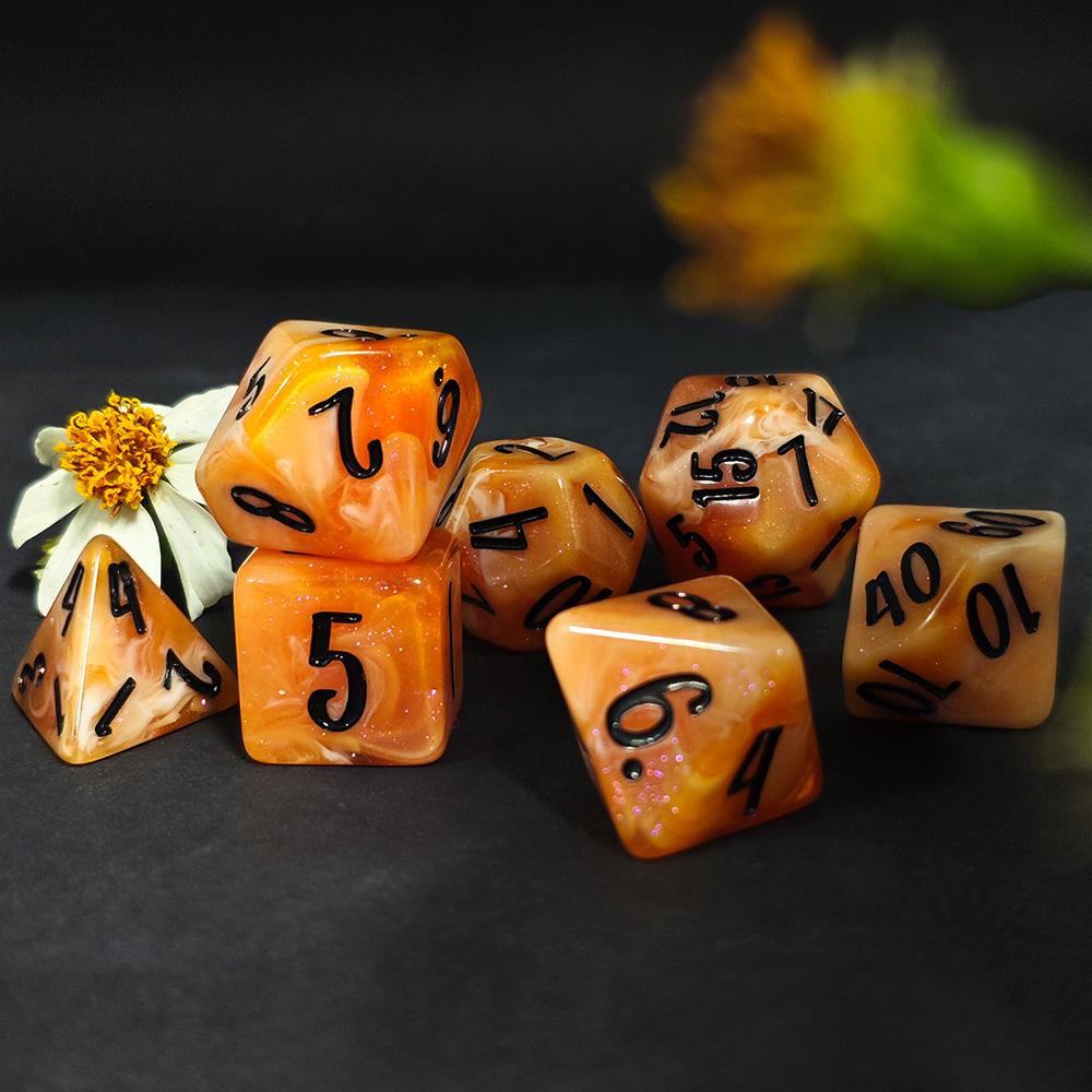 7Pcs Caramel Cream Swirl Glitt - Board Game Dnd 评论和价格