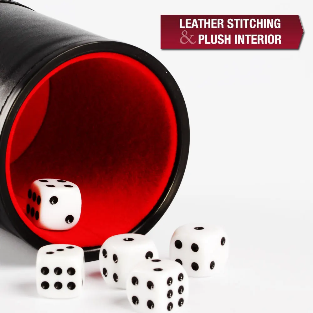 Leather Dice Cup with Lid Gree - Board Game Yahtzee 评论和价格