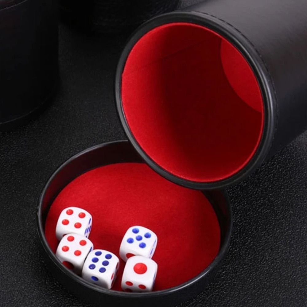 Leather Dice Cup with Lid Gree - Board Game Yahtzee 评论和价格