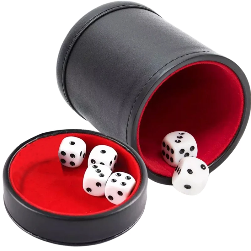 Leather Dice Cup with Lid Gree - Board Game Yahtzee 评论和价格